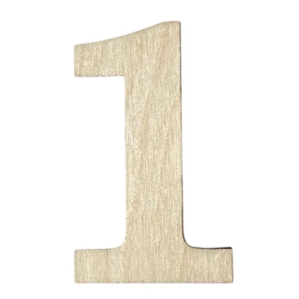 Wood Number - 1/8" Plywood - 4" Tall - 1 - PL01-8021